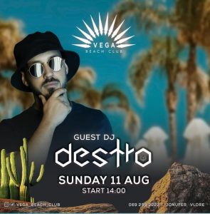 beach party, dj destro, vega