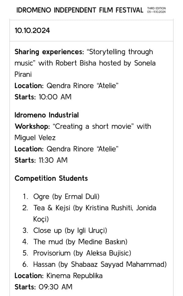 idromeno indipendent film festival