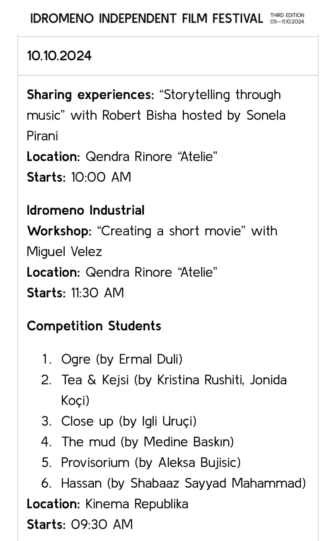 idromeno indipendent film festival