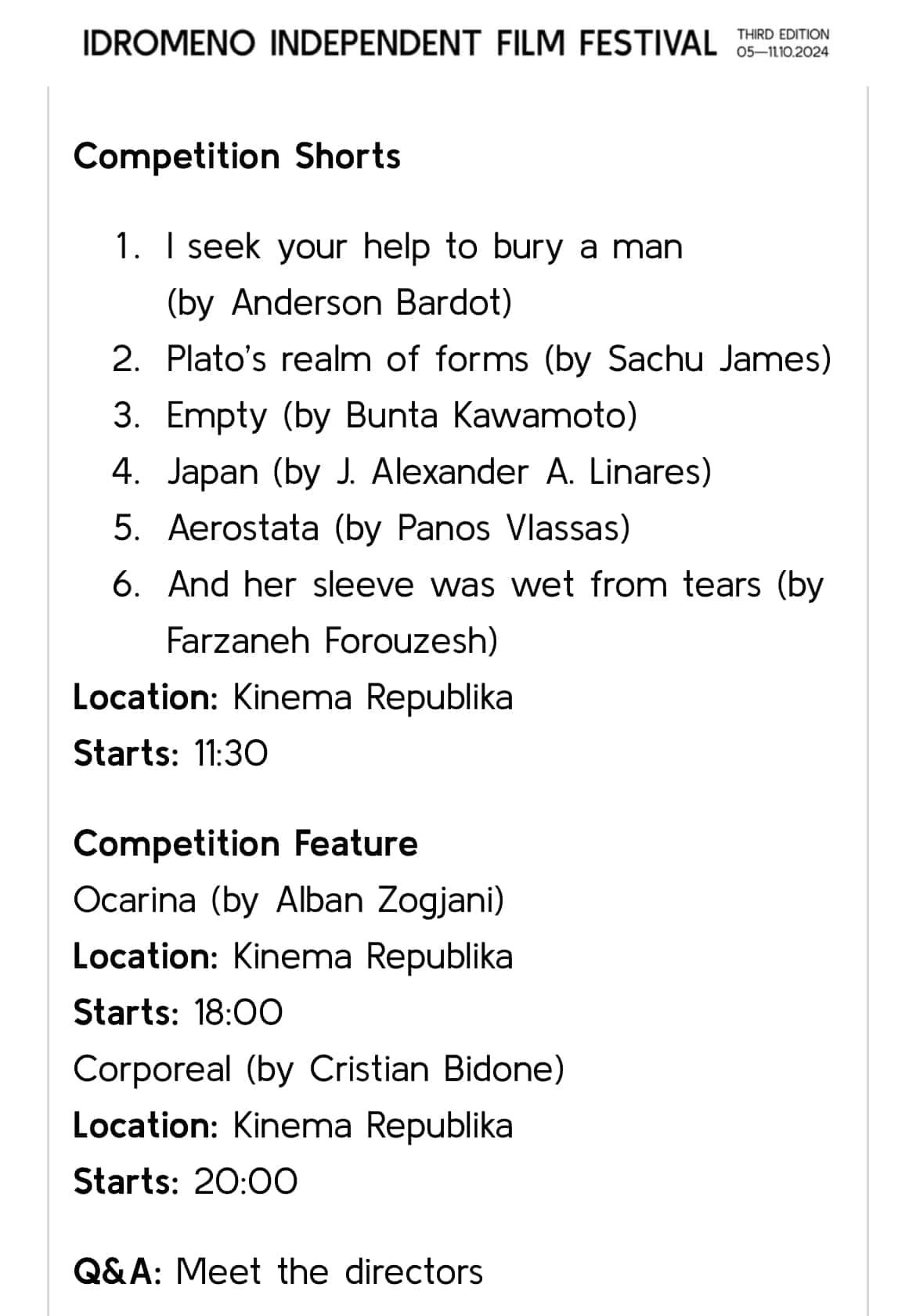 idromeno indipendent film festival