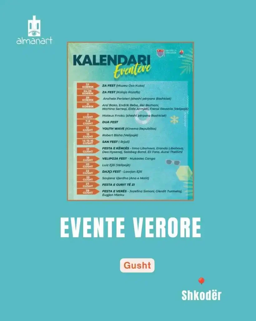 eventet kulturore të javës 24-31 gusht 2026