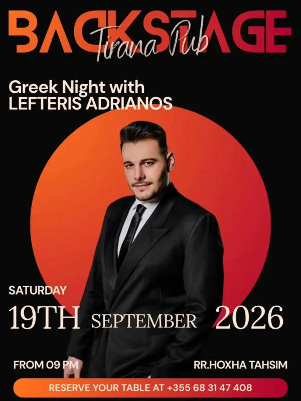 Greek night me Lefteris Adrianos te Backstage Pub