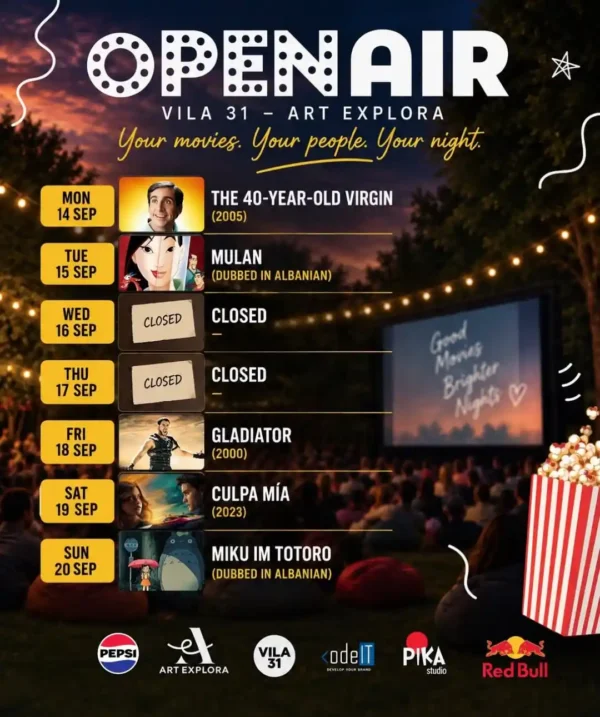 Filma Open Air Tirana te Vila 31 – Art Explora