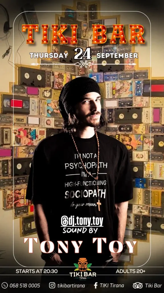 Live set nga DJ Tony Toy te Tiki Bar