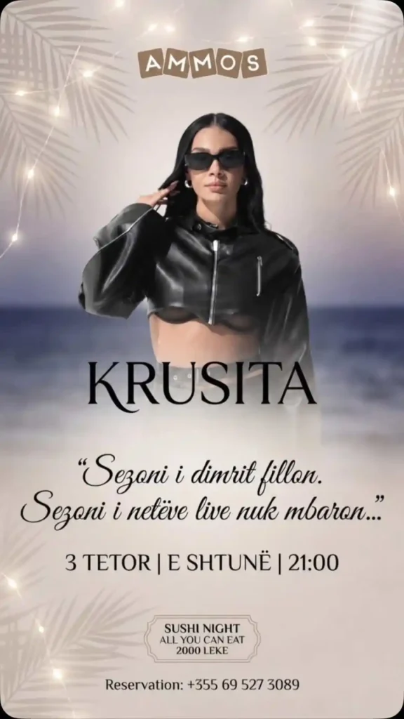 Live music nga Krusita te Ammos Lounge Vlore