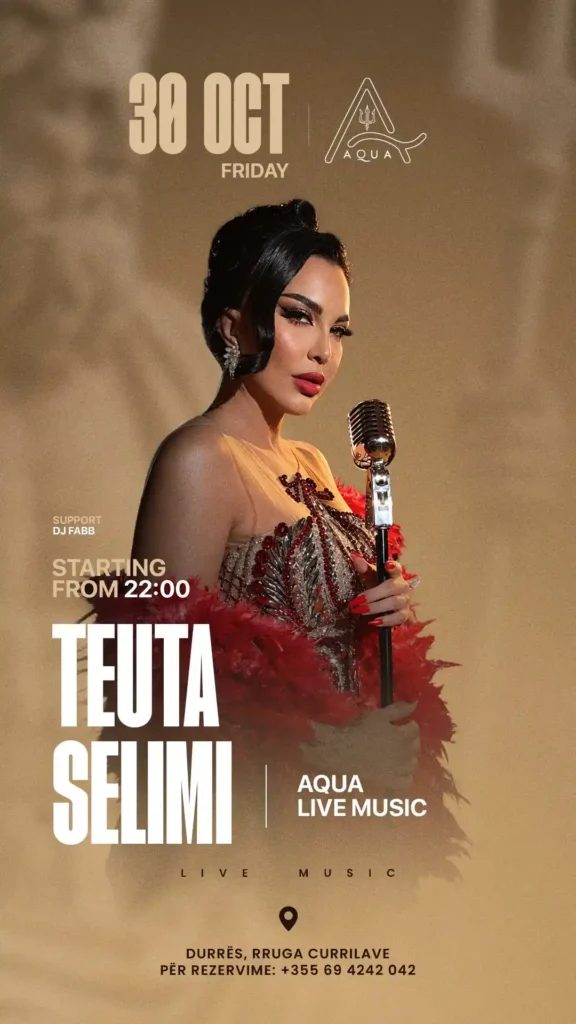 Live music nga Teuta Selimi te Aqua Durrës